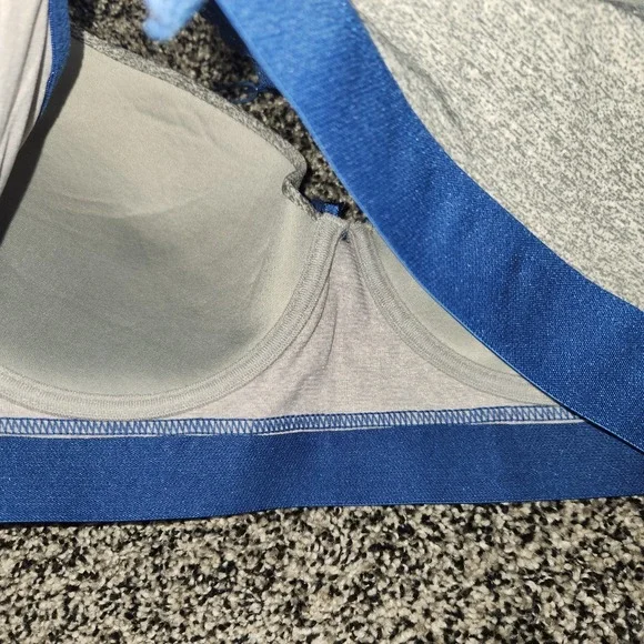 Vtg Y2K 90's Joe Boxer Lace Front Strappy Bra Womens 40C Racerback Gray Blue - Picture 7 of 9